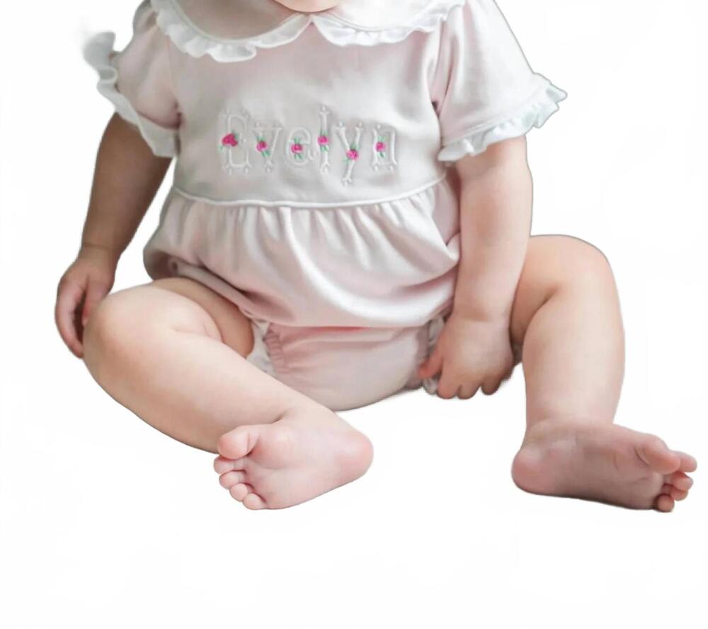 NEW LILA + HAYES girl's council bubble romper in light pink